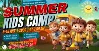 Summer Kids Camp Couverture d'événement Facebook template