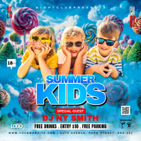 Summer kids party Pos Instagram template