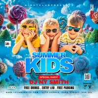 Summer kids party Instagram Post template