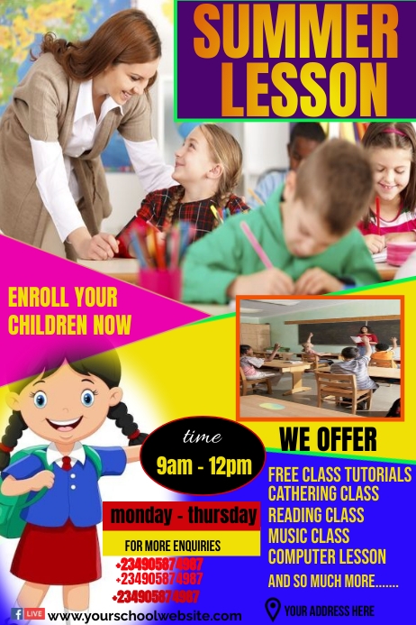 summer lesson Template | PosterMyWall
