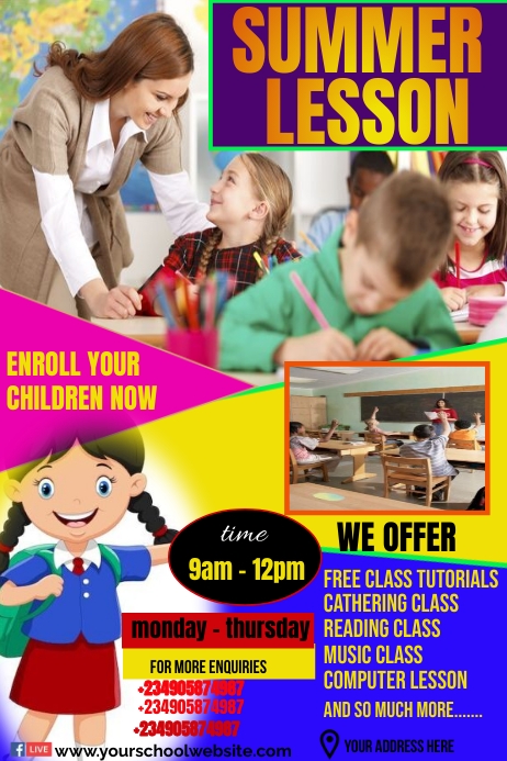 summer lesson Template | PosterMyWall