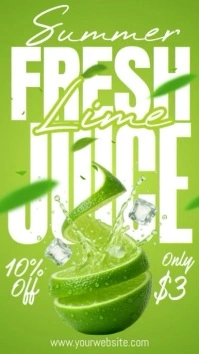 summer lime drink Instagram Story template