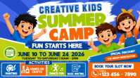 Summer Makers Camp Kids Flyer Miniature YouTube template