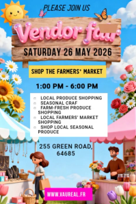 Summer Market & Vendor Fair Template Poster Póster
