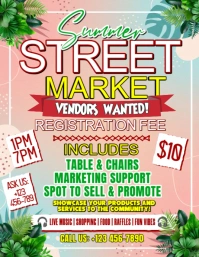 Summer Market Day – Sell, Shop & Connect Flyer (US Letter) template