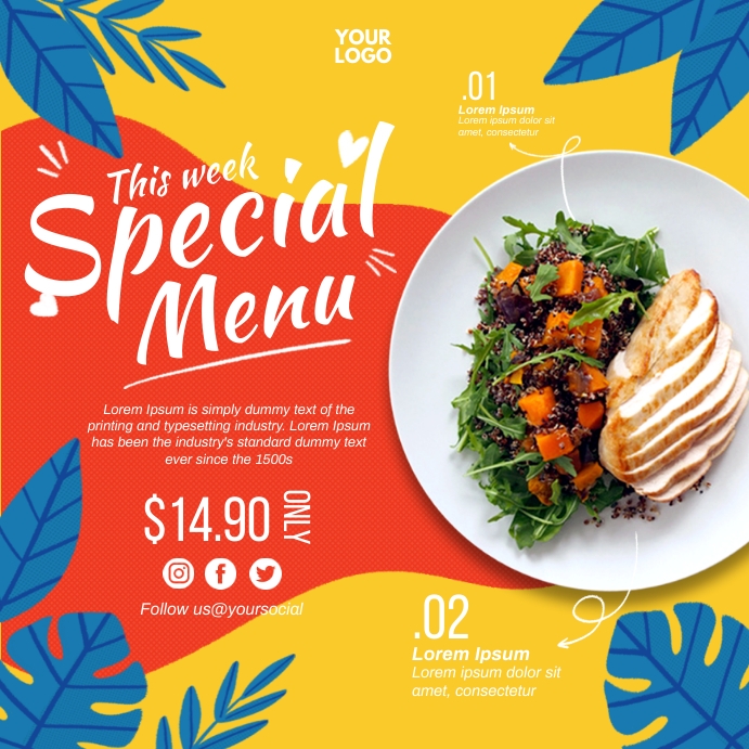 Summer Menu Deals Template PosterMyWall