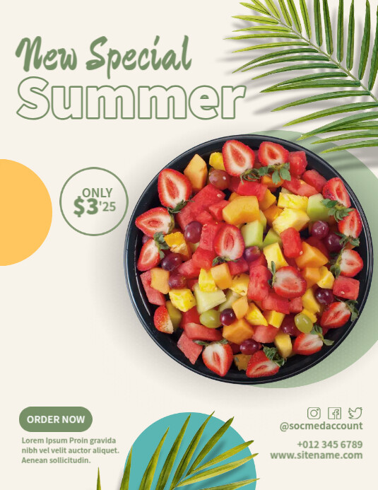 Summer Menu Template | PosterMyWall