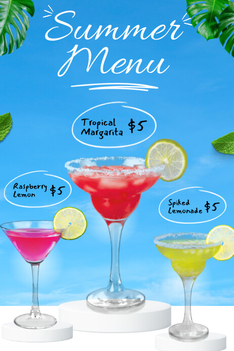 Summer Menu Template | PosterMyWall