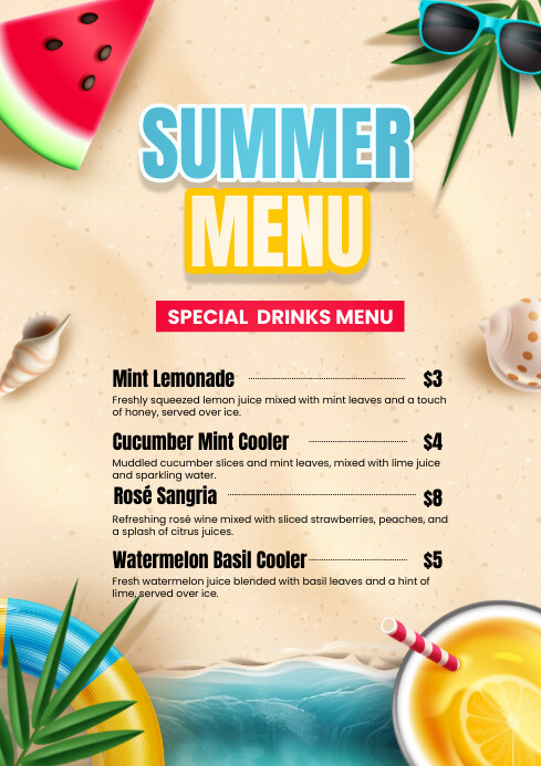summer menu Template | PosterMyWall