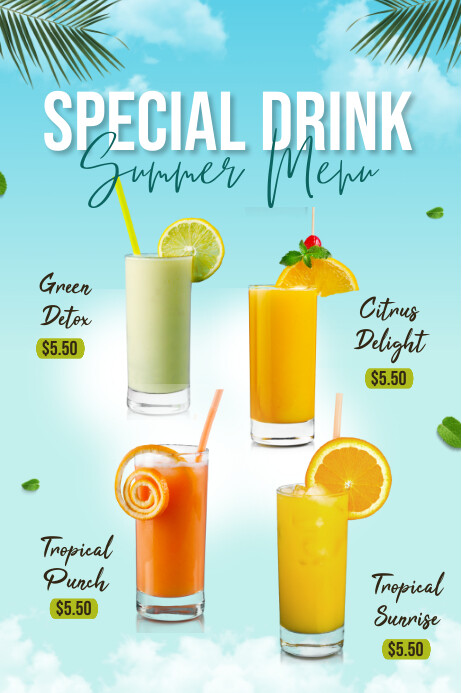 Summer Menu Template | PosterMyWall