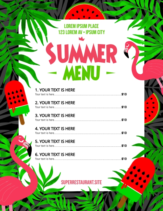 SUMMER MENU Template | PosterMyWall