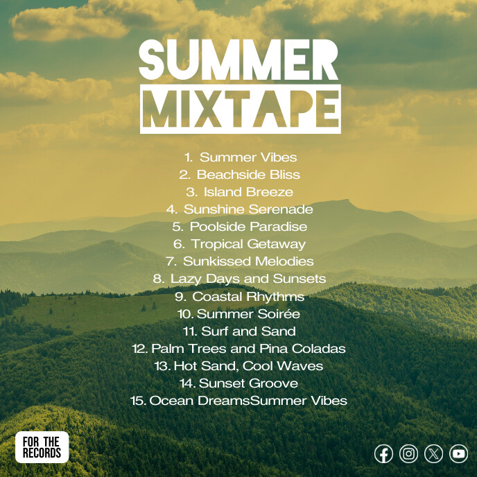 Summer Mixtape tracklist template design PosterMyWall