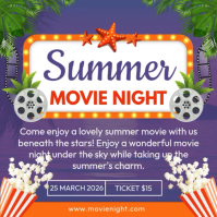 Summer Movie Night Сообщение Instagram template