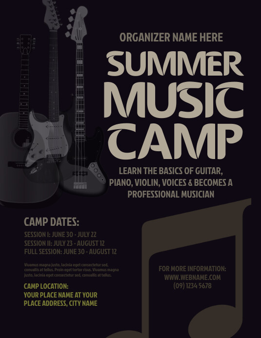 Summer Music Camp Flyer Template Postermywall Summer Music Camp Flyer Template Postermywall