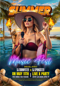 Summer Music fest A5 template