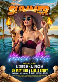 Summer Music fest A5 template