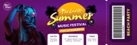 Summer Music Festival Ticket Template Баннер 2 фута × 6 футов