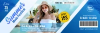 Summer Music Festival Ticket Template Баннер 2 фута × 6 футов