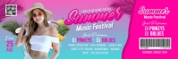 Summer Music Festival Ticket Template Баннер 2 фута × 6 футов