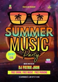 Summer music party A4 template