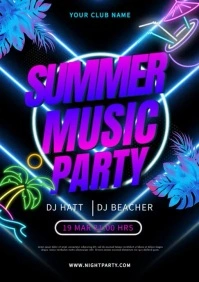 Summer Music Party A4 template