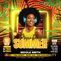 Summer Music Party Instagram Post Video Instagram-bericht template