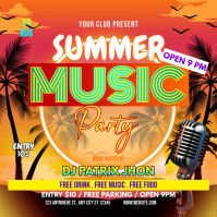 Summer music party poster template