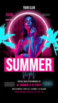 Summer Night 数字显示屏 (9:16) template