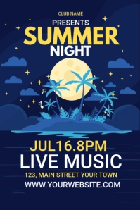 Summer Night Poster template