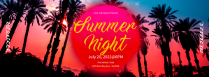Czerwony Summer Night Event Zdjęcie w tle na Facebooka Template