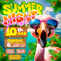 Summer Night Fest: Let’s Make Waves Instagram Post template