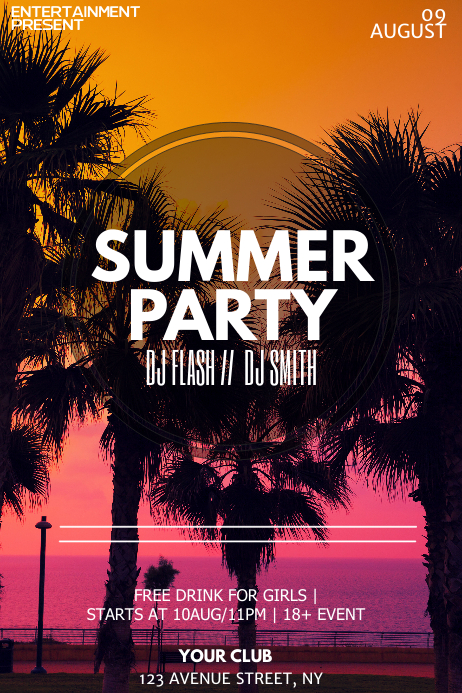 summer night flyer template
