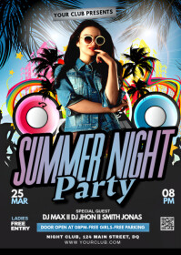 summer night party A6 template