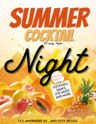 summer night party Рекламная листовка (US Letter) template