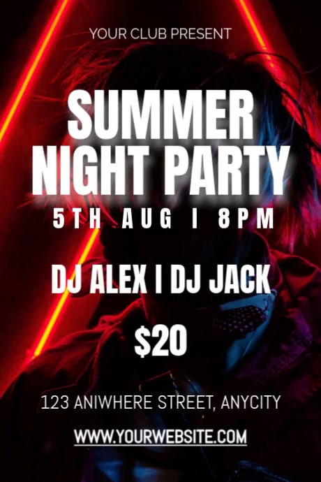 SUMMER NIGHT PARTY Plakkaat template