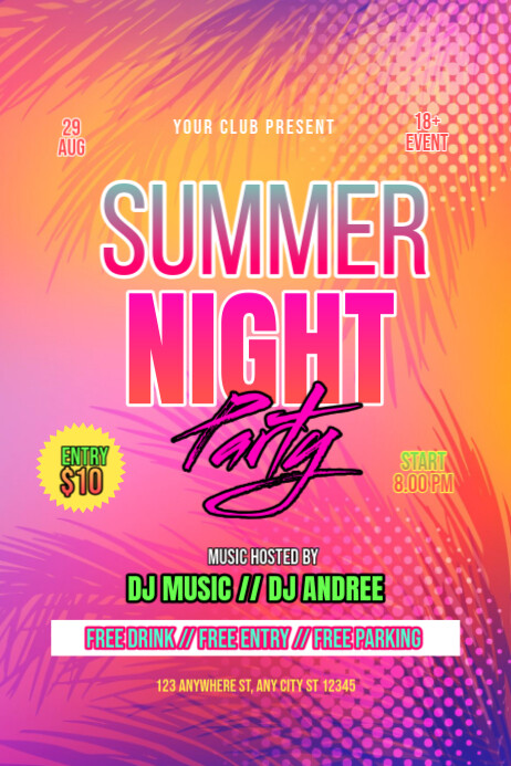 summer night party Poster template