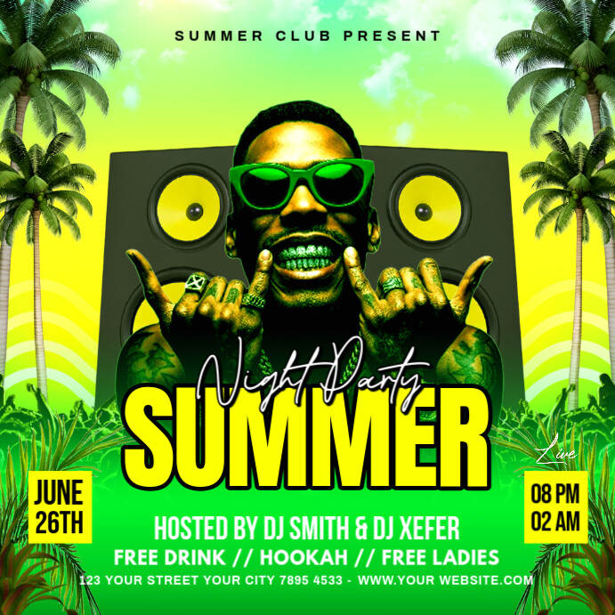 Summer Night Party Instagram Plasing template