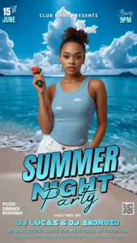 Summer Night Party Digital Display Video template