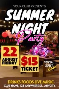 Summer Night Party Instagram Poster Template