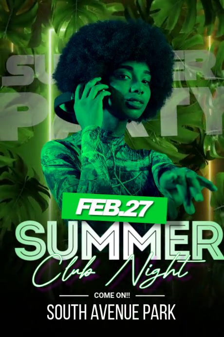 Summer Night Party Video Plakkaat template