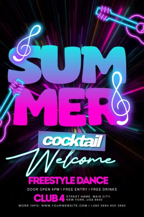 Summer Night Party Video Plakkaat template