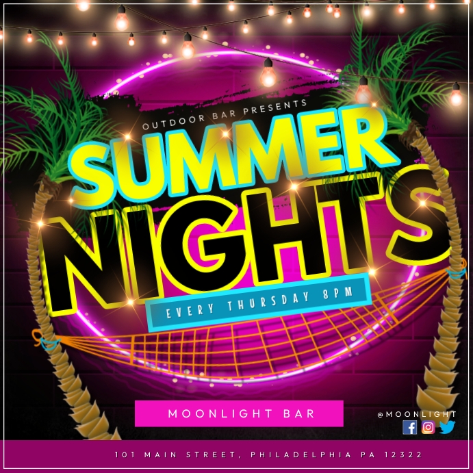 Summer Nights Instagram Post template