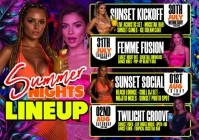 Summer Nights Lineup: Glow, Groove & Vibe All Night A4 template