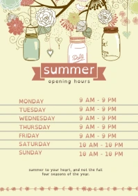 Summer Opening Hours Template A1