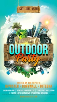 Summer Outdoor Party Flyer / Poster Template Instagram-verhaal