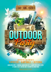 Summer Outdoor Party Flyer / Poster Template A4