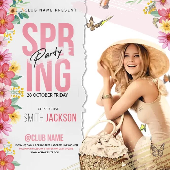 Summer party, spring party, Party Instagram Plasing template