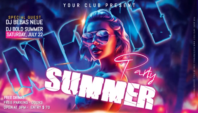 Summer Party, Summer Music Night Blog Nagłowek bloga template