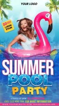 Summer Party,Beach party,tropical party,sprin Instagram Story template
