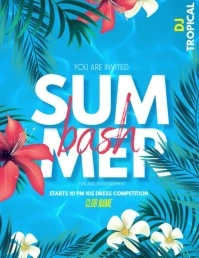 Summer party ,pool party ,spring Volante (Carta US) template